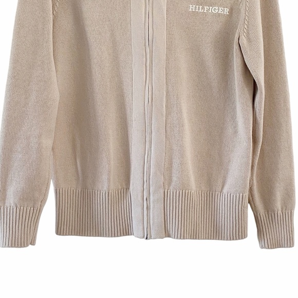 Tommy Hilfiger Cardigan Sweater Full Zip Beige Cream Off White Size Men's Small - Picture 5 of 12